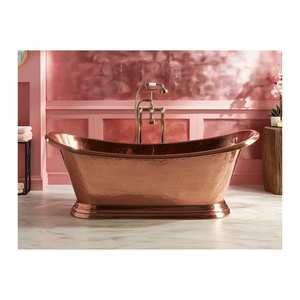 Baignoire autoportante en cuivre personnalisée de haute qualité Fabricant de drain de trempage très demandé Exportateur Fabriqué en Inde - Product Image 2