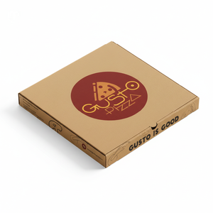 Caja de Pizza de Papel Kraft Ecológica Impresa Personalizada para Marketing de Restaurantes, Apta para Microondas, Dimensiones Personalizables - Product Image 1