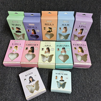 Caja de Embalaje de Cartón con Logotipo Personalizado Colorido, Caja de Embalaje para Extensiones de Cabello con Ventanas de PVC