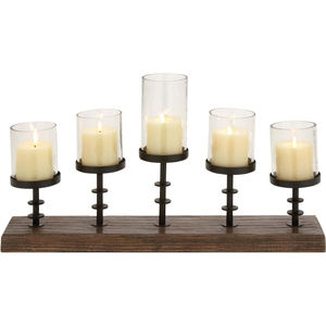 Soporte de vela de acero inoxidable 5 luces con acabado plateado Diseño vintage Accesorios de iluminación Decoración interior Portavelas - Product Image 5