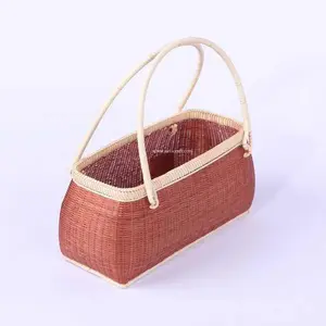 Baixo MOQ personalizar sacolas de punho de bambu de material 100% natural com multi cor da fábrica do Vietnã