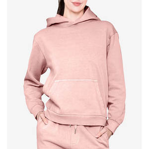 Sudadera con capucha personalizada para mujer Sudadera con capucha de gran tamaño Sudadera básica sólida Mangas largas raglán Sudadera con capucha de lana suelta - Product Image 1
