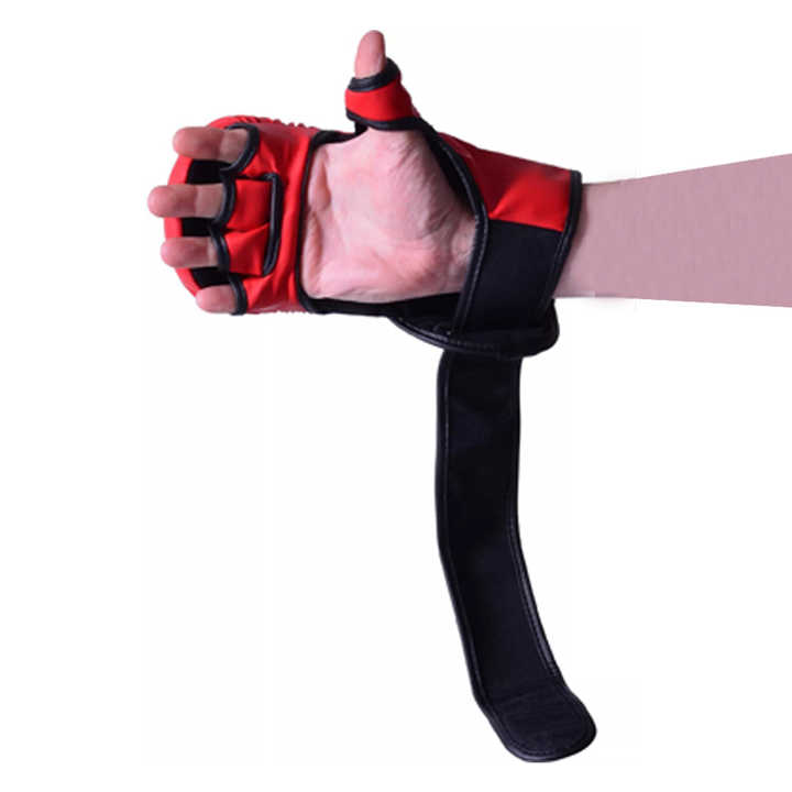 Customizable Durable Half-Finger MMA Grappling Gloves Leather Sparring Gloves for Muay Thai Boxing Kickboxing MMA Fight Training