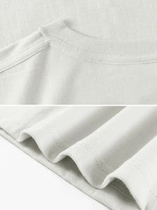 Venta al por mayor de encargo de alta calidad de gran tamaño 100% algodón Loose Fit Drop Shoulder camiseta Vintage recortada Camiseta para los hombres - Product Image 2