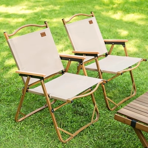 Silla Kermit <span class=keywords><strong>de</strong></span> Acero con Alto Contenido <span class=keywords><strong>de</strong></span> Carbono <span class=keywords><strong>de</strong></span> la Mejor Calidad, Silla Portátil <span class=keywords><strong>de</strong></span> <span class=keywords><strong>Viaje</strong></span> con Reposabrazos <span class=keywords><strong>de</strong></span> Madera, Silla para Acampar, Hacer Picnic y Pescar - Product Image 1