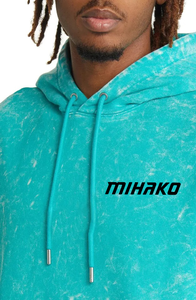 Sweats à capuche délavés à l'acide poids lourd 420 Gsm logo personnalisé hommes en détresse sur la taille vierge bleu clair acide Vintage sweat à capuche lavé OEM - Product Image 5