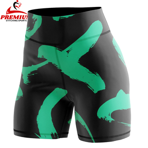 Pantalones cortos de uso activo personalizados de alta calidad para mujeres Pantalones cortos de Yoga de entrenamiento acolchados para mujeres - Product Image 1