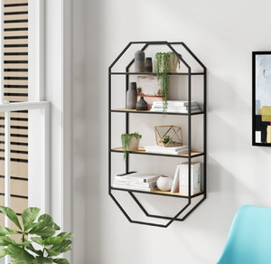 Estante de pared de rejilla y arco abstracto dorado artístico, una pieza de declaración moderna. Disponible a precios de mayorista. - Product Image 2