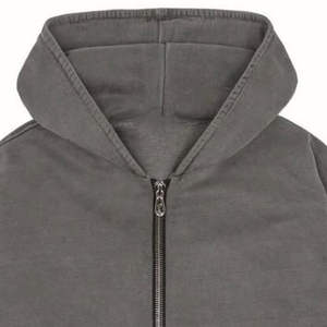 Sweat à capuche zippé en coton 100% pour hommes, motif solide, impression personnalisée, sweat à capuche essentiel de style de rue en polaire thermique pour hommes. - Product Image 6