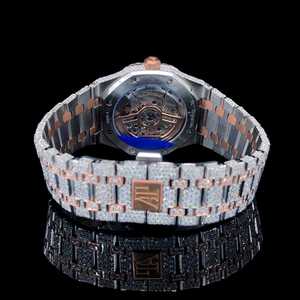 นาฬิกาข้อมืออัตโนมัติฝังเพชรโมอิสซาไนต์ VVS เต็มหน้าปัด งานแฮนด์เมด ตัวเรือนสแตนเลส - Product Image 3