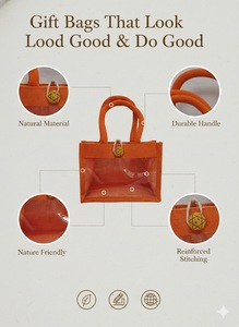 Bolsa de Yute con Ventana de PVC Personalizada, Promocional, Premium, Color Personalizado, Duradera, Ecológica, Urbana, para Regalos Corporativos, Venta al Por Mayor - Product Image 3