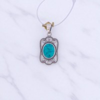 Pendentif de pierres précieuses en argent sterling 925 de qualité supérieure Bohème avec Joyas de Plata 925 Original