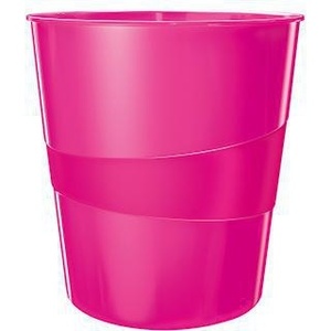 Leitz WOW Wastebasket 15L Pink Polystyrene 29 X 32.4 cm Single Compartment - Product Image 1