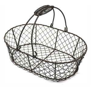 Panier métallique ovale en gros Panier de rangement pour la collection d'oeufs de style vintage de la campagne Inde - Product Image 1
