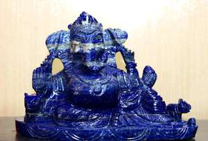 Belle Sculpture spirituelle Lapis Lazuli, prix de gros, Sculpture artisanale indienne, pierre d'art - Product Image 6
