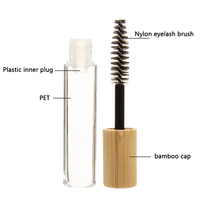 Envase de Bambú Transparente de PET para Rímel, Esencia para Cejas, Crema para Ojos, Envase de Bambú para Cosméticos y Maquillaje