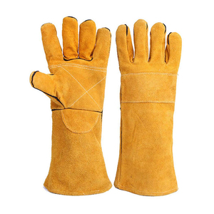 Offre spéciale, impression de logo personnalisé, gants de soudage en cuir XL, protection de différentes couleurs légères, vente en gros bon marché - Product Image 1