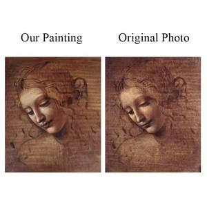 Reproducción de pintura al óleo de Leonardo <span class=keywords><strong>Da</strong></span> <span class=keywords><strong>Vinci</strong></span> Estilo clásico 'Cabeza de una mujer joven' con base de lienzo de China a la venta - Product Image 1