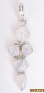 Colgante de Piedra Lunar Arcoíris Natural Hecho a Mano para Mujer, Plata de Ley 925 con Engaste de Bisel, Material de Platino y Oro Rosa, Shah Gems - Product Image 1