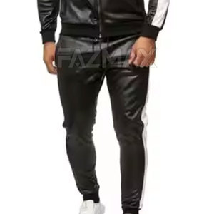 Ensembles de survêtements en cuir pour hommes, hiver, vente en gros - Grande taille, design personnalisé, motif uni, imperméable, coupe-vent, anti-UV, séchage rapide - Product Image 3