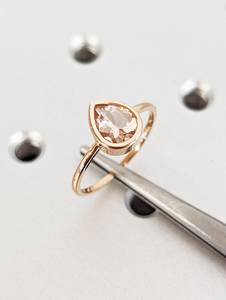 Vintage Teardrop Morganite <b>Ring</b> 925 14k Rose Gold Plated <b>Ring</b> Morganite Engagement <b>Ring</b> Promise <b>Ring</b> Gift For Her - Product Image 6