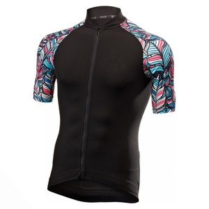 Polyester personnalisé respirant en plein air hommes chemise de vélo col rond fermeture éclair complète séchage rapide sport cyclisme maillot - Product Image 1