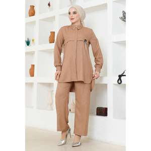 Ensemble décontracté 2 pièces Armasi avec chaîne, longueur midi, 100 % polyester, col rond - Product Image 1