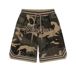 Haute qualité hommes femmes américain Vintage Camouflage Cargo Shorts lâche décontracté basket-ball sport pantalon solide marque de mode - Product Image 1