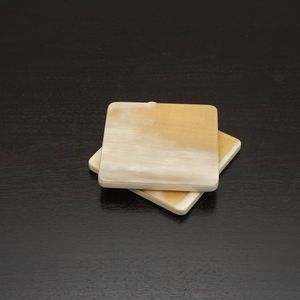 Best Quality Natural Horn Made Tea Coasters Brown Color Latest Design Shape 4X4 Inches Multi-functional Customized Logo Office - Product Image 2