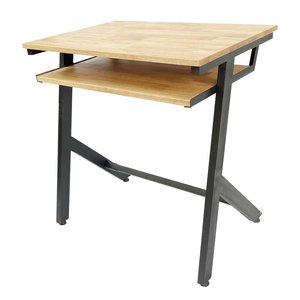 YARIS 02 Single <b>Study</b> <b>Desk</b> with Drawer Rubberwood Frame Powder-Coated Iron Legs for School PSD004 - Product Image 4