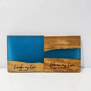 Exquisite Handmade <b>Wood</b> Resin Coasters with Marble Stone and Gold Leaf Inlay, Premium Drink Protection <b>Mats</b> & <b>Table</b> Pads - Product Image 1