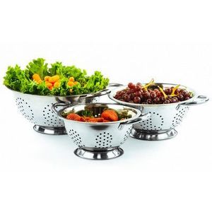 Extra deep stainless steel mesh metal colander basket with handles for straining <b>pasta</b> vegetables rice fruits - Product Image 6