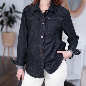 Camisas vaqueras transpirables de manga larga para mujer fabricadas a medida de alta calidad, decoración informal con botones para verano e invierno - Product Image 4