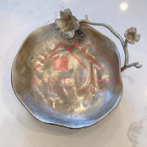 Diseño de decoración del hogar, chip de aluminio de Metal y cuenco para servir, cuenco de palomitas de maíz de Color plateado decorativo de Metal para centros de mesa - Product Image 2