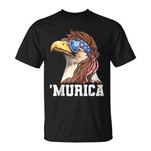 Camiseta Eagle Mullet Murica con bandera estadounidense, diseño patriótico del 4 de julio - Product Image 1