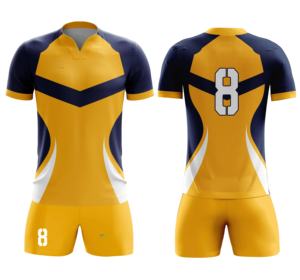 Camiseta y Pantalones Cortos de Rugby Unisex de Alta Calidad al por Mayor, Ropa Deportiva Personalizada con Técnica de Sublimación Transpirable para Adultos - Product Image 5
