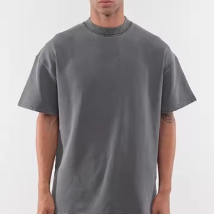 Camiseta extragrande de algodón 100% pesada personalizada de lujo para hombre de la mejor calidad, camiseta cuadrada de gran tamaño con cuello en blanco y peso pesado/ - Product Image 1