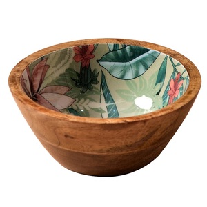 Wooden <b>Bowl</b> Handmade Mixing <b>Bowls</b> Round Shape Different Size <b>Bamboo</b> Wooden Dessert <b>Bowls</b> for Wholesaler - Product Image 3