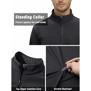 Men's Lightweight Softshell <b>Jacket</b> - <b>Fleece</b> <b>Lined</b>, Waterproof & Windproof for Outdoor Adventures - Product Image 2
