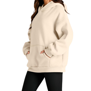 Top vente femmes 100% coton polaire pull à capuche respirant confortable haute qualité HeavyGSM brodé pour l'hiver - Product Image 2