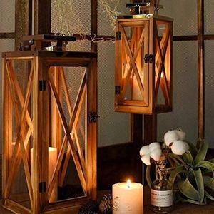 Elegante farol de madera para velas con tapa de acero inoxidable y paneles de vidrio, perfecto para decoración interior y exterior, de proveedor indio. - Product Image 6