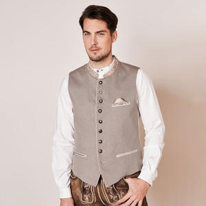2025 Wholesale Traditional Bavarian Men's Vest German Trachten Oktoberfest Lederhosen Reversible Outer Wear Warm <b>Fabric</b> <b>Autumn</b> - Product Image 5