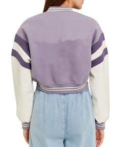 Veste universitaire tout en laine personnalisée OEM veste universitaire Letterman vintage brodée en chenille pour femmes - Product Image 6