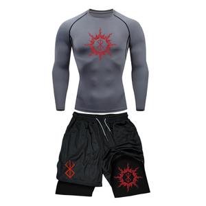 Elegante 100% algodón 3D impreso Premium hombres verano 2-en-1 rendimiento camisa pantalones cortos conjunto transpirable camiseta rendimiento pantalones cortos - Product Image 6