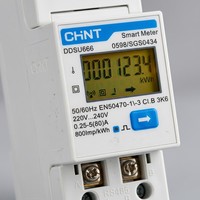 Compteur d'énergie électronique Chint DDSU666 monophasé à montage sur rail, affichage numérique 0,25-0,5(60)A, communication RS485, compatible IoT