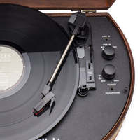 Tocadiscos Vintage con Maletín de Madera VT30, Reproductor de Discos de 3 Velocidades, Bluetooth, Convertidor USB a MP3, Altavoces Integrados, Genérico