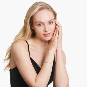 Bracelet à breloques de luxe en argent 925/or 10 carats 6 pouces coupe émeraude multi forme élégant mariage romantique tenue quotidienne cadeau unisexe - Product Image 2