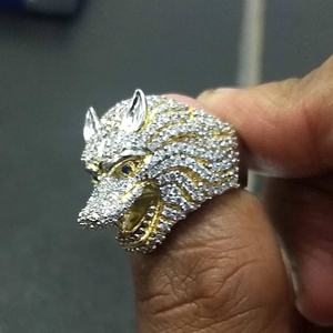 14K สีเหลืองทองจี้พระราชาของผู้ชาย2.50 CT รอบและซิมเพชรสไตล์ฮิปฮอปเจ้าหญิงตัดเพชรโมอิสซาไนต์เสน่ห์ - Product Image 2