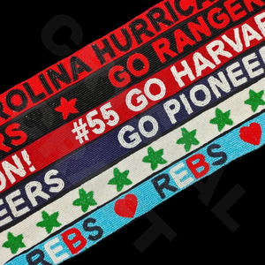 CRYSTAL CRAFT Handmade Embroidered Beaded <b>Strap</b> for Game Day Luxury Customized Purse <b>Crossbody</b> Shoulder Bag Stylish Design - Product Image 2