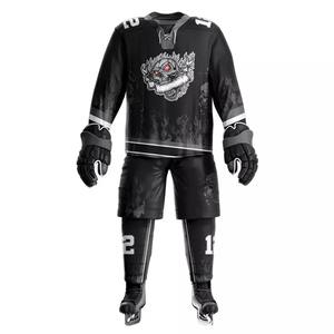 Personnalisé 100% Polyester Maille Tissu Uniformes De Hockey Sur Glace Ensembles De Vêtements De Sport pour Adultes Plus La Taille En Gros Vêtements De Hockey Sur Glace - Product Image 5